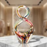 Stunning Rainbow Glass Infinity Sculpture (2)