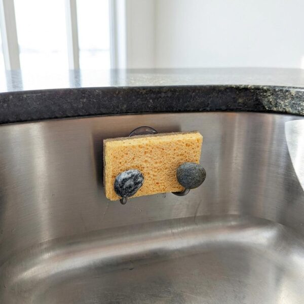 Suction-mounted Sea Stone Sink Sponge Holder