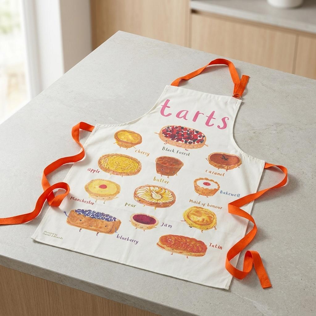 Tarts Apron - Premium Illustrated Cotton Tarts Apron - Premium Illustrated Cotton