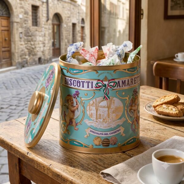 Traditional Italian Amaretti Cookie Tin (1)