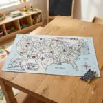 Usa Coloring Tablecloth
