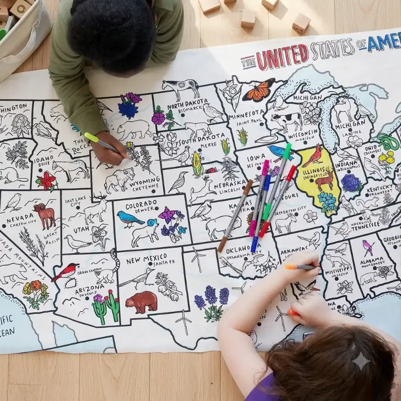 Usa Coloring Tablecloth (3) Usa Coloring Tablecloth (3)