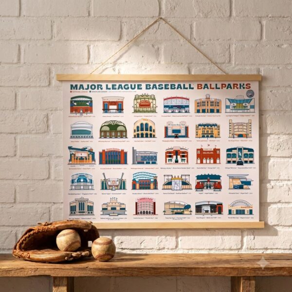 Unique Mlb Stadium Illustration Poster (2)
