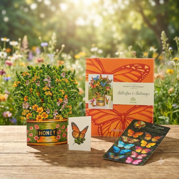 Vibrant 3d Butterfly Bouquet Pop Up Greeting Card 3