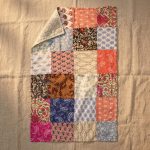 Vibrant Repurposed Sari Patchwork Tea Towel