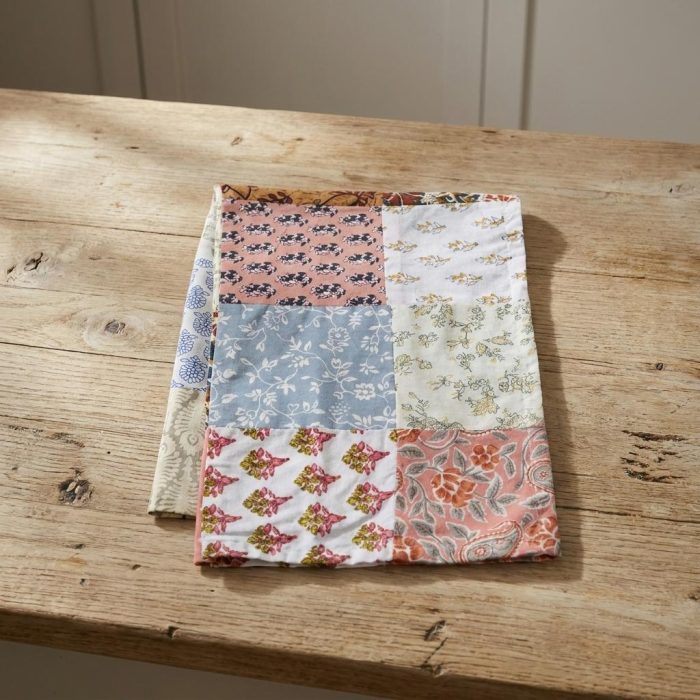 Vibrant Repurposed Sari Patchwork Tea Towel 2
