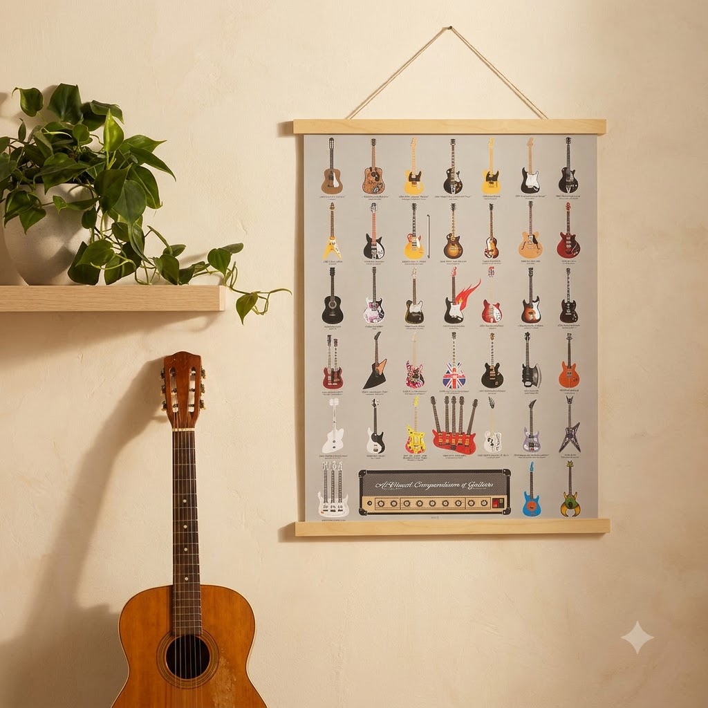 Vintage Guitars Of Rock History Poster Vintage Guitars Of Rock History Poster
