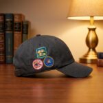 Vintage Navy Bookworm Embroidered Badge Hat 2