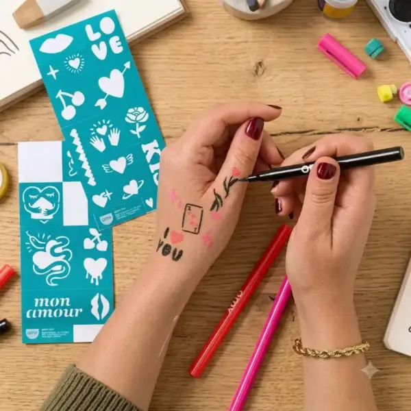 Washable Tattoo Pen & Stencil Kit