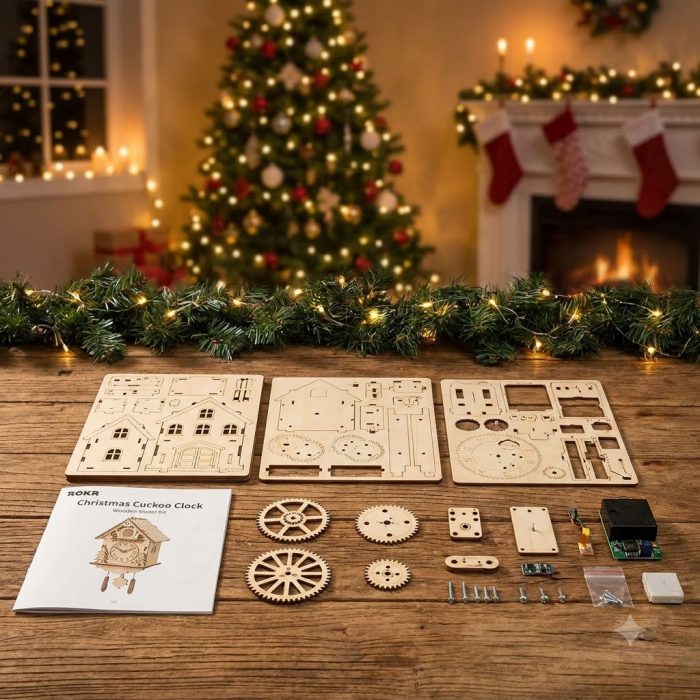 Whimsical Diy Working Christmas Cuckoo Clock Build Kit (4)