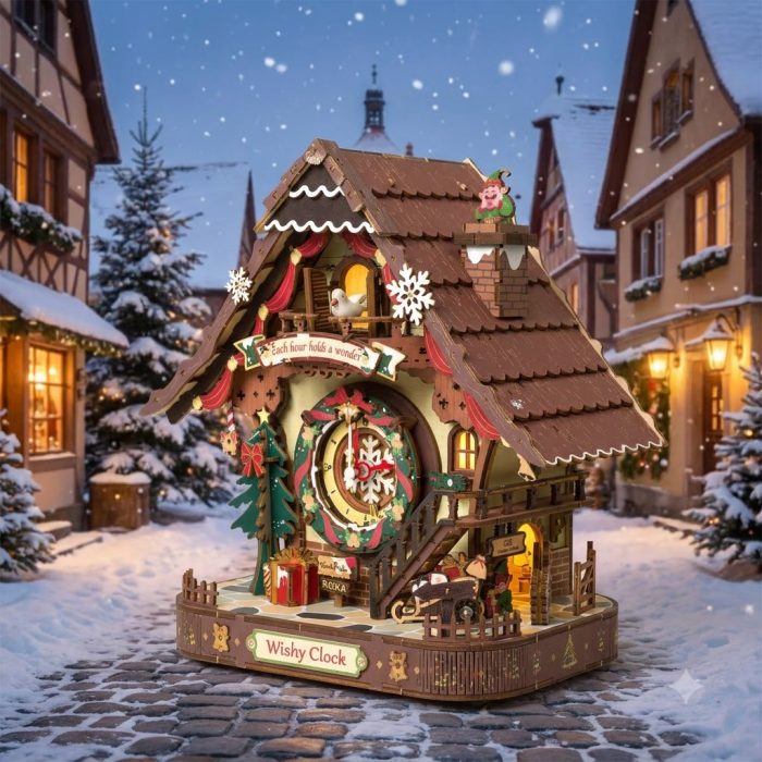 Whimsical Diy Working Christmas Cuckoo Clock Build Kit (5)