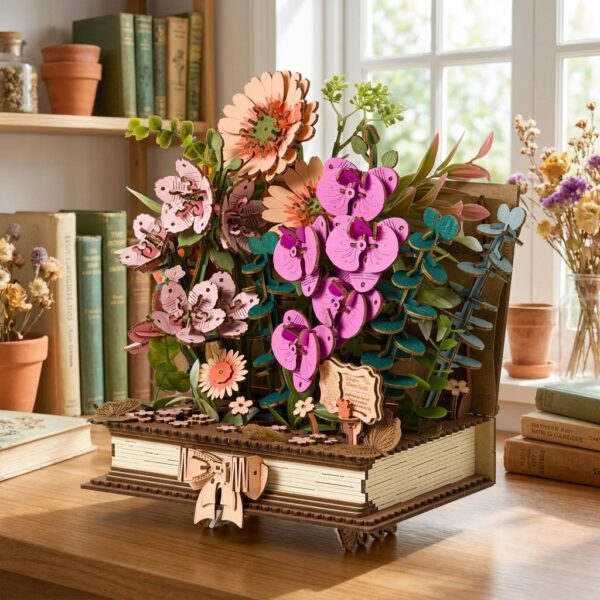 Wooden Diy Blooming Book Building Kit