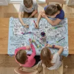 World Map Coloring Tablecloth